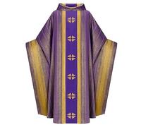Vhersily Hombre Clero Sacerdote Romano Celebrante Bautismo Disfraz Vestment Cuna Adulto Padre Masa Ropa Letras Iglesia Católica Padre Sacerdotes Casel Robe para fiestas y noches fuera de discoteca