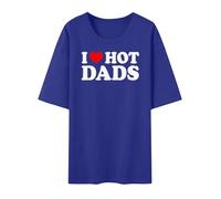 Vhersily I LO VE Hot Dads Print Camiseta para hombre y mujer con cuello redondo, manga corta, Slim Suave Moda Y2k para sala de estar, casa, regalo, boda, aniversario, novios, turquesa, S