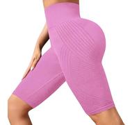 Vhersily Leggings cortos anticelulíticos para mujer, de compresión de cintura alta, pantalones deportivos ajustados para control del vientre durante el entrenamiento, a la moda, Scrunch Butt opacos