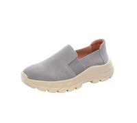 Vhersily Mocasines De Cuña Y Plataforma, Zapatillas De Deporte Casuales Tonificantes De Piel Ante Con Soporte De Noche Bajos Con Suela Y Tacones Gruesos Para Arco Plantar, Zapatos Ortopédicos, gris