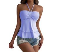 Vhersily Mujeres sin tirantes Banda Top Sexy Verano Túnica sin Mangas Chaleco Camiseta Floral Camiseta Camiseta sin Tirantes Yoga Sueño Adecuado Renacentista Medieval Workout Running Deportivo para