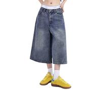 Vhersily Pantalones cortos de mujer de mezclilla Y2K de verano Hot Pants de cintura baja pierna ancha pantalones vaqueros para salir pantalones cortos, Pyjama Bottoms, Hotpants fiesta, frescos y