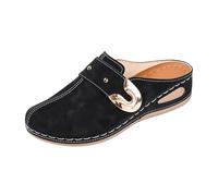 Vhersily Pantuflas de mujer 2026 con fondo grueso de gran tamaño cabeza redonda Baotou trasera vacía Uk Punta Abierta para Excursiones de Verano Antideslizante Plataforma Amortiguadora Zapatillas