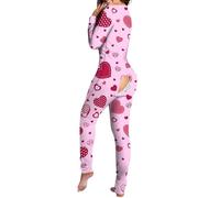 Vhersily Pijama de mujer sexy caliente para sexo abierto algodón de invierno pijama entero cálido cálido forro polar manga larga Lencería Curvy afelpada Nightwear 2026 Regalo Año Nuevo Día de San