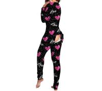 Vhersily Pijama de mujer sexy caliente para sexo abierto algodón de invierno pijama entero cálido Lovable forro polar manga larga Lencería Curvy afelpada Nightwear 2026 Regalo Año Nuevo Día de San