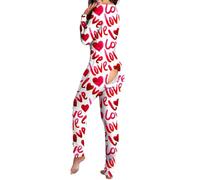 Vhersily Pijama de Mujer Sexy Caliente para Sexo Abierto Algodón Invernal Pijama Entero Cálido Adorable Polar Manga Larga Lencería Curvy Afelpado Ropa de Noche 2026 Regalo Año Nuevo San Valentín para