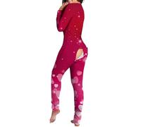 Vhersily Pijama de Mujer Sexy Caliente para Sexo Abierto Algodón Invernal Pijama Entero Cálido Adorable Polar Manga Larga Lencería Curvy Afelpado Ropa de Noche 2026 Regalo Año Nuevo San Valentín para