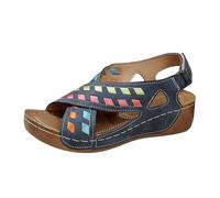 Vhersily Sandalias de mujer con plataforma de cuña ortopédicas de playa sandalias deportivas planas princesa zapatos bailarina antideslizantes Ballet Flats punta redonda transpirable para paseo