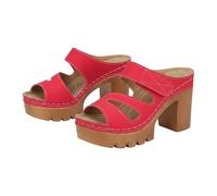 Vhersily Sandalias de tacón para mujer elegantes con cuña de piel suave transpirable con hebilla ajustable antideslizante mar playa sandalias ancho abierto zapatos para fiesta, ceremonia, evento, boda