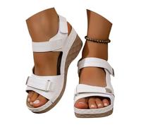 Vhersily Sandalias Mujer 2026 Verano con Plantilla Extraíble Sandalias Elegantes de Tacón Sandalia de Punta Abierta Cómodas con Cuña Zapatos Ortopédicas Plantillas Arch Fit Correa de Tobillo para
