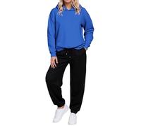Vhersily Sudadera con capucha de invierno para mujer, conjunto cómodo y elegante, informal, terciopelo con corazón, sudaderas de gran tamaño, pantalón de pierna ancha para salón, para trabajo, otoño