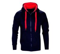 Vhersily Sudadera con capucha para hombre con cremallera para niños y hombres, bolsillo multifuncional para correr, correr, baloncesto, para otoño e invierno, versátil para look, Marina 2, XL
