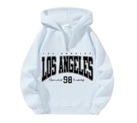 Vhersily Sudadera con capucha para mujer, colección de manga larga, estampado bicolor, estampado con bolsillos, para uso único, temporada urbana, Color blanco., XXXXL