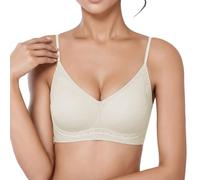 Vhersily Sujetador de mujer sin aros Lovable sin costuras Push Up cómodo sujetadores acolchados correas ajustables cobertura completa con acolchado escote en V Curvy Regalo de San Valentín, Color