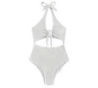Vhersily Traje de baño para mujer con nudo acanalado Push Up Bikini con corte texturizado de cintura alta control del vientre Cross Una Pieza Playa Beachwear Cómodo Pasaje a cualquier lugar, Color