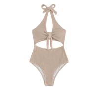 Vhersily Traje de baño para mujer con nudo acanalado Push Up Bikini con corte texturizado de cintura alta control del vientre Cross Una Pieza Playa Beachwear Cómodo Pasaje a cualquier lugar, verde