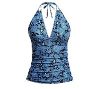 Vhersily Traje de baño para mujer con Push Up Shape, con cordones al cuello, espalda descubierta cuello en V Curvy Trajes de baño de contención Cruz Mar Piscina Playa Regalo de San Valentín, Dark Blue