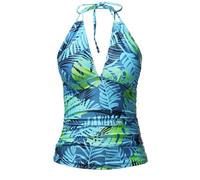 Vhersily Traje de baño para mujer con Push Up Shape, con cordones al cuello, espalda descubierta cuello en V Curvy Trajes de baño de contención Cruz Mar Piscina Playa Regalo de San Valentín, Verde, S