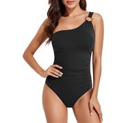 Vhersily Traje de baño para mujer sexy de un solo hombro con sujetador desmontable Push Up Trajes de piscina entero Control del Vientre Cross Una Pieza Playa Beachwear Cómodo Pasaje en cualquier lugar