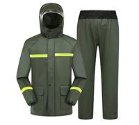 Vhersily Traje impermeable para hombre y mujer, ropa de trabajo, impermeable, chaqueta + pantalón, con capucha resistente al viento, chaqueta de goma completa, secado rápido, para otoño e invierno