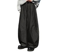 Vhersily Vaqueros de hombre Hip Hop Ripped Baggy Y2K Wide Leg a la moda Bermudas retro con forma para tiempo libre en la carretera, pierna recta, cómodos, ligeros, para Scooter, Touring, para llevar