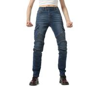 Vhersily Vaqueros de moto para mujer, pantalones vaqueros skinny de verano, con protecciones para rodillas y caderas, elásticos, ajustados, de mezclilla, para motociclista, hotpants, fiestas