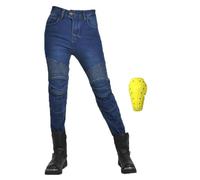 Vhersily Vaqueros de moto para mujer, pantalones vaqueros skinny de verano, con protecciones para rodillas y caderas, elásticos, ajustados, de mezclilla, para motociclista, hotpants, fiestas