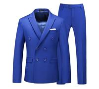 Vhersily Vestido De Hombre Slim Fit 2 Piezas Doble Pecho Business Boda Prom Smoking Vestidos De Color Sólido Chaqueta Pantalones, Para Eventos, De Terciopelo, Ropa De Algodón Modernos Cómodos, Traje