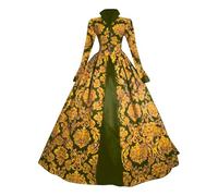 Vhersily Vestido Palacio Elegante Medieval Mujer Retro Victorian Disfraz de Dama del 80 Carnaval Veneciano Vestido Masquerade Lolita Party Fiesta Baile Halloween Vestidos Disfraces de Princesa, Verde