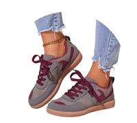Vhersily Zapatillas retro para mujer 2026 Zapatillas de moda clásicas, antideslizantes y cómodas para caminar y patinar Zapatillas de deporte Correr Fitness Running Sneaker Adelgazar Paseo, gris, 36