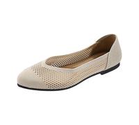 Vhersily Zapatos de mujer 2026 Zapatillas Cómodas Antideslizantes Zapatos Malla Gimnasia Correr Slip-On Ligero Sin Cordones Tenis Playa para Fiesta Ceremonia Eventos Boda Noche Trabajo, beige, 40 EU