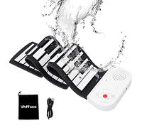 Vhffoso Piano enrollable de 49 teclas con bolsa de transporte, 8 tonos diferentes, batería de litio recargable integrada, altavoces integrados de 2 W, piano portátil, piano de viaje