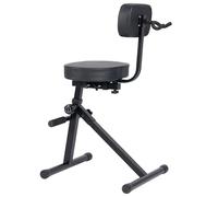 Vhffoso Taburete de guitarra con respaldo regulable en altura y colgador para guitarra acústica y bajo