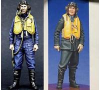 VHGHHVEJ 1/35 Kit de modelismo de Resina de Soldado piloto Estadounidense de la Segunda Guerra Mundial Figura sin Pintar ni Montar //L9e6Z4