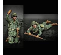 VHGHHVEJ 1/35 WWII US Soldier Resin Soldier Model Kit Kit de Resina de Figura sin Pintar y sin Montar (2 Personas) // L9e4Z6