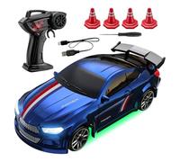 Vhjlfig 2.4 GHz Mini Coche De Drift Teledirigido Cable De Carga USB ABS 7.9x3.5x2.6cm Coche RC De Deriva Coches Control Remoto para Carreras Cumpleaños Navidad Juego Interior Infantil