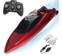 Vhjlfig - Barco telecontrolado, juguete acuático 2.4G con figuras - Mando a distancia de barco de carreras - para niños de 4 a 12 años de edad, piscina lago río playa parque