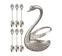 Vhjlfig Cucharas Para Café | 6 Piezas Cuchara Moderna con Soporte | Conjunto De Cucharas Para Mezclar Café Bar | Bebidas Frutas Pastel