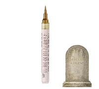 Vhjlfig Pintura de Letras para Lápida,Marcador de Retoque Inscripciones Doradas,Pluma de Pintura Impermeable sobre Lápida | Para Cementerio Iglesia Jardín Exterior Granito Mármol Calcario
