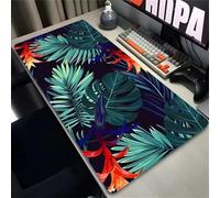 VHKJewE Alfombrilla de ratón y Teclado con diseño Hojas Flores Tropicales, Bordes cosidos Base Antideslizante. Ideal for Trabajar en casa, la Oficina o Jugar(800x400x2mm)