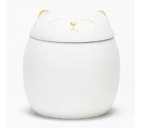VHKJewE Urnas de cerámica for Cenizas Mascotas, urnas cremación for, conmemorativas 500 ml(Cat White)