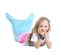 VHOME Niños Manta de Sirena Regalos - Manta de Sofá de Sala de Estar Cálida Personalizada para Regalo de cumpleaños (V2-Azul)