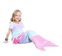 VHOME Niños Manta de Sirena Regalos - Manta de Sofá de Sala de Estar Cálida Personalizada para Regalo de cumpleaños (V1-Rosa, Niños 120cm x 48cm)