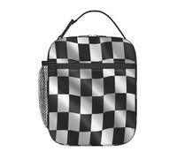 VhoMes Club de rally de carreras de autos con bandera a cuadros,Bolsa de almuerzo, fiambrera aislada, bolsa de almuerzo, fiambrera de picnic para la comida campestre de la escuela de trabajo