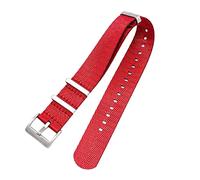 VHTDFEVXO Correa de Reloj de Cuero, Correa de Reloj for Hombre, 20, 22 y 24 mm, con Estampado Color Caramelo, Lona Sedosa, Nailon, Estilo Militar la OTAN, Accesorios Repuesto(Red,20mm)