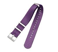 VHTDFEVXO Correa de Reloj de Cuero, Correa de Reloj for Hombre, 20, 22 y 24 mm, con Estampado Color Caramelo, Lona Sedosa, Nailon, Estilo Militar la OTAN, Accesorios Repuesto(Purple,20mm)