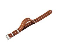 VHTDFEVXO Correa de Reloj de Cuero, Correa de Reloj Nailon elástico Absorbente Sudor 20/22 mm, Estilo Militar la OTAN, Correa Tejida Agradable for Piel(Brown with White,22mm)