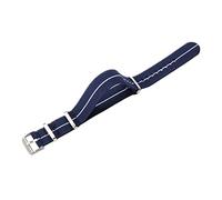 VHTDFEVXO Correa de Reloj de Cuero, Correa de Reloj Nailon elástico Absorbente Sudor 20/22 mm, Estilo Militar la OTAN, Correa Tejida Agradable for Piel(Dark Blue with White,22mm)