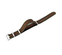 VHTDFEVXO Correa de Reloj de Cuero, Correa de Reloj Nailon elástico Absorbente Sudor 20/22 mm, Estilo Militar la OTAN, Correa Tejida Agradable for Piel(Green with Red,20mm)