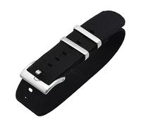 VHTDFEVXO Correa de Reloj de Cuero, Correa de Reloj Nailon elástico la OTAN for paracaídas Militar Las Tropas francesas 20 mm/22 mm, Repuesto Respetuoso con Piel(Black,22mm)